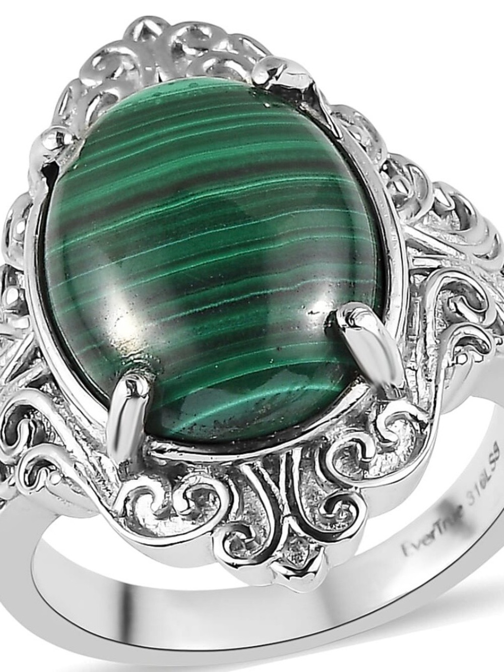 Gorgeous Malagasy Labradorite Ring in Stainless Steel. Size 10